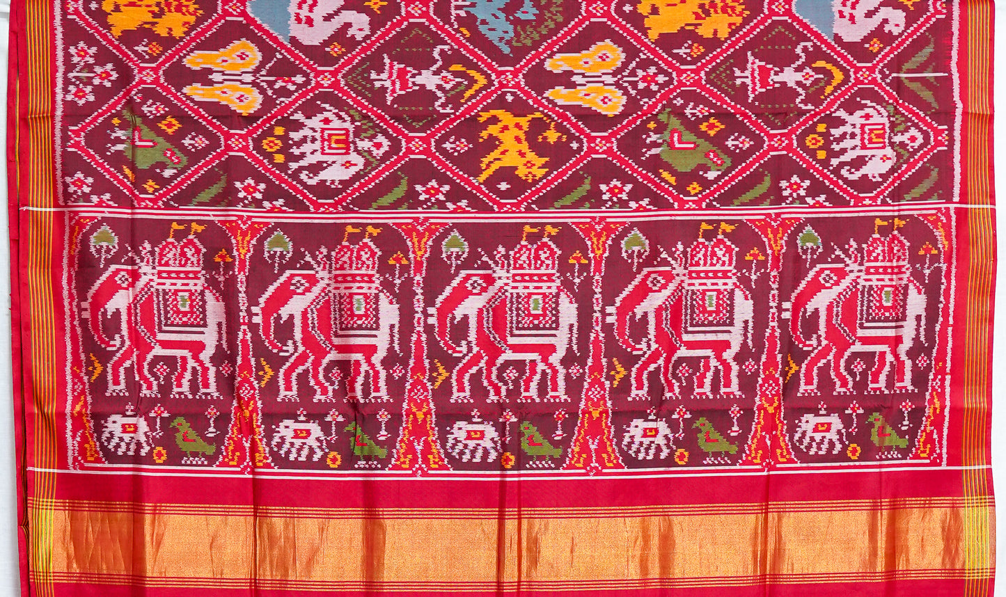 luxury patan patola saree – crafted in double ikat tradition
