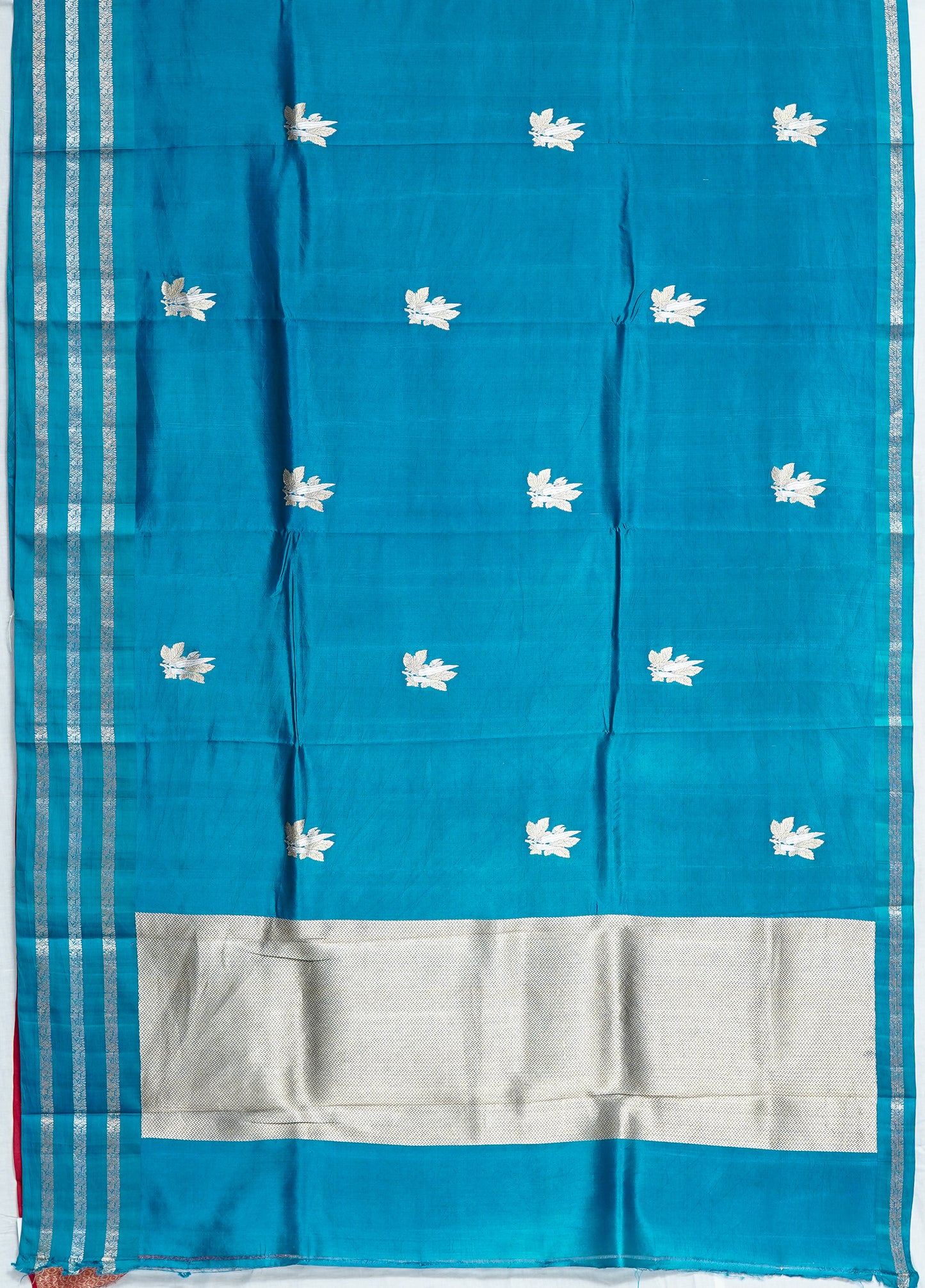 buy peacock green raw mango saree online – handwoven pure silk elegance