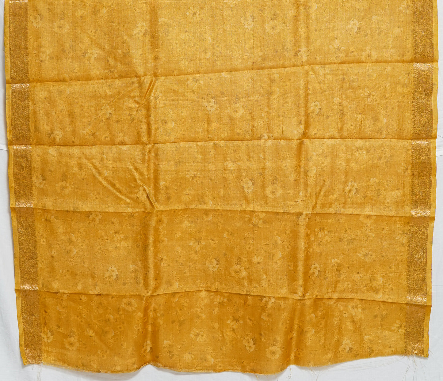 pure yellow tussar silk saree – handwoven elegance by varapradha