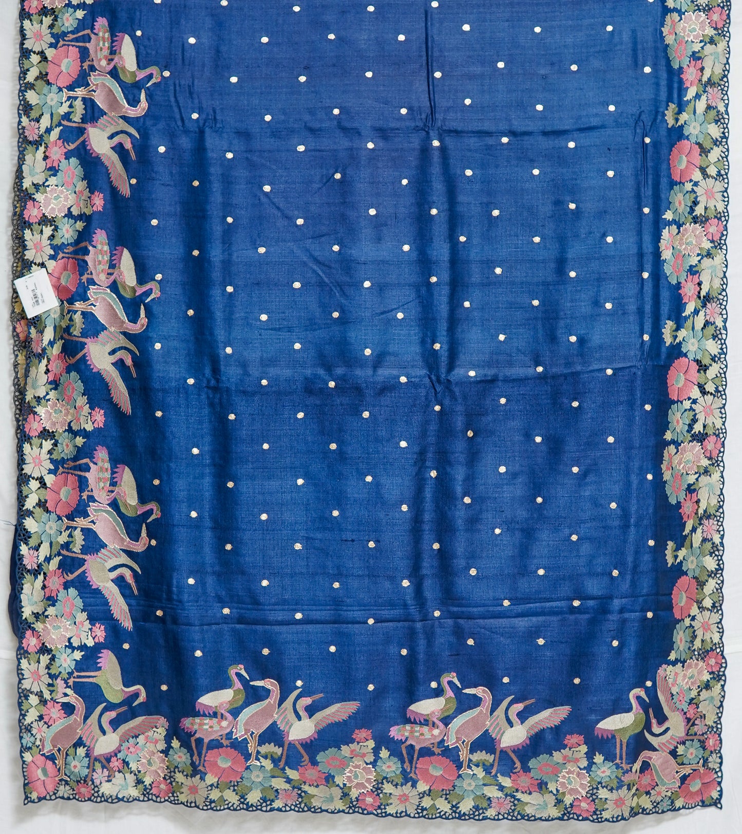 pure dark blue tussar silk saree – handwoven luxury by varapradha
