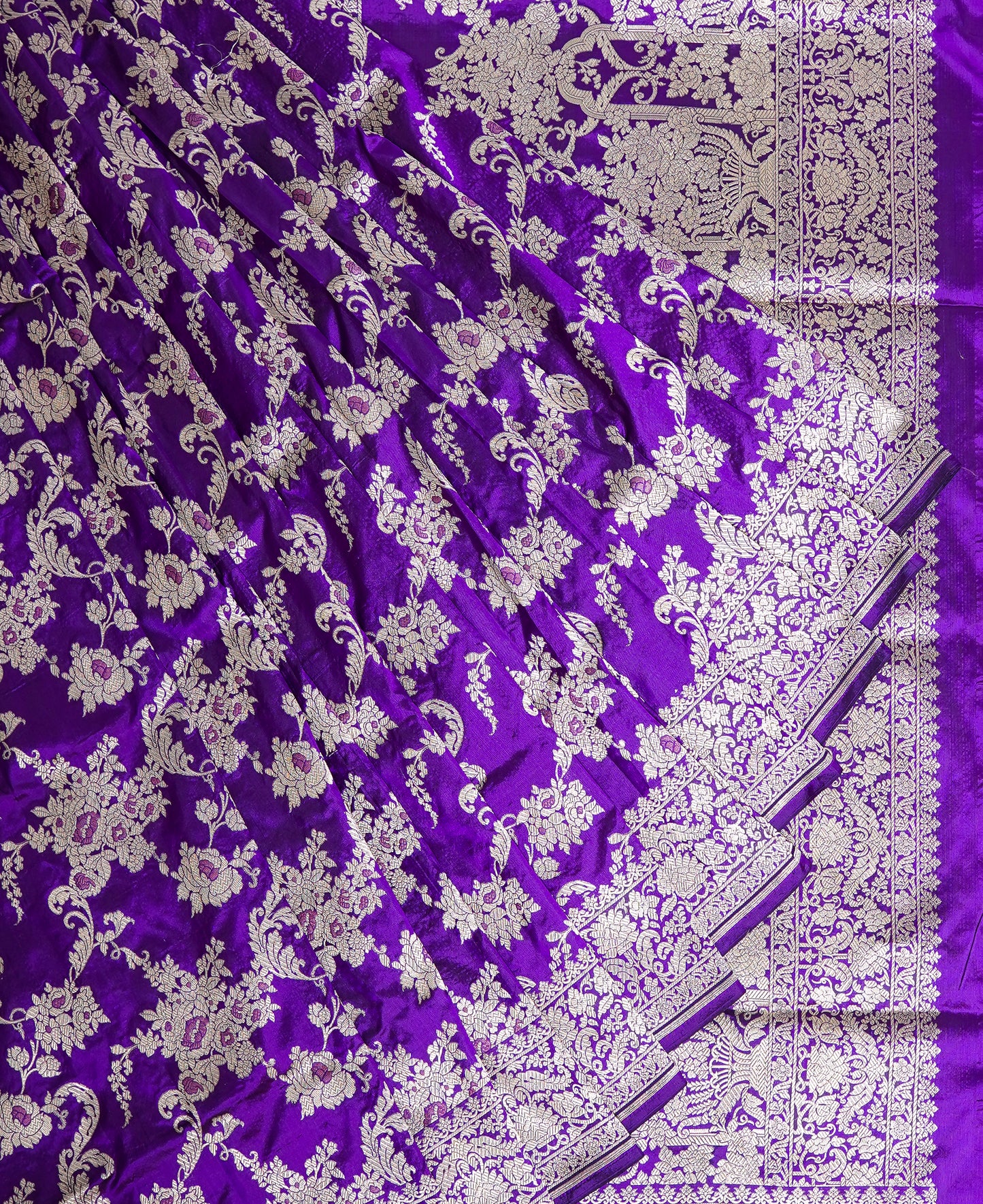 lavender luxe banarasi saree – royal purple with elegant silver zari work