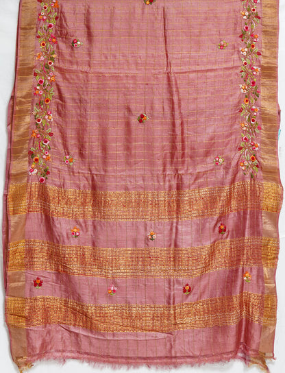 Natural Tussar Silk Saree – Heritage Weaving Craft