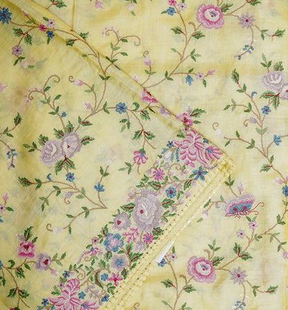 Pure Light Lemon Tussar Silk Saree – Graceful Handwoven Elegance by Varapradha