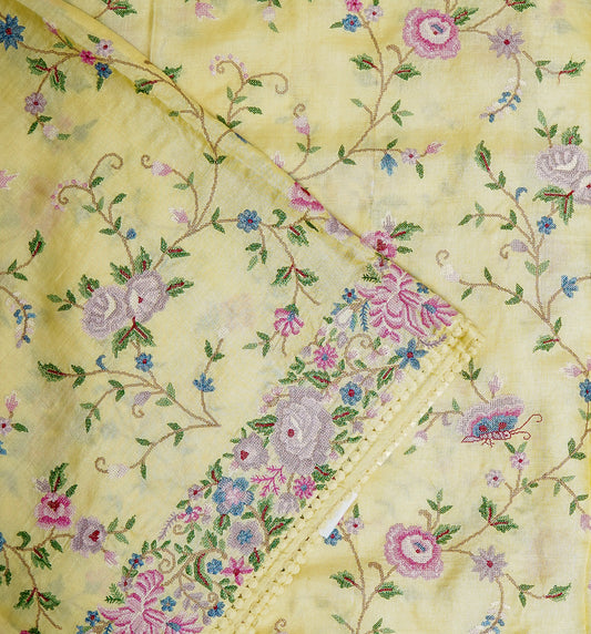 Pure Light Lemon Tussar Silk Saree – Graceful Handwoven Elegance by Varapradha