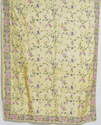 Pure Light Lemon Tussar Silk Saree – Graceful Handwoven Elegance by Varapradha