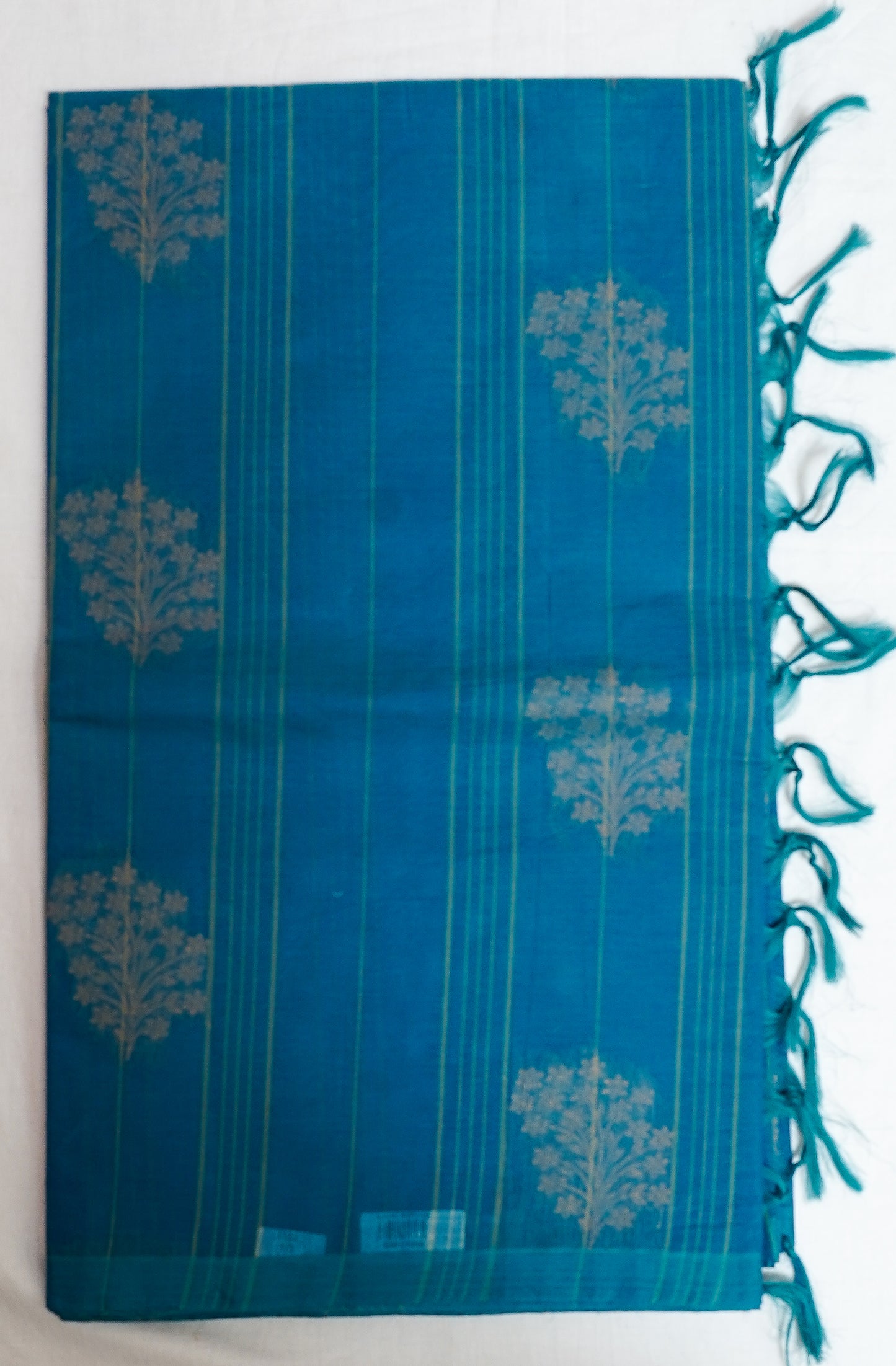 elegant blue cotton saree – pure, soft & everyday wear