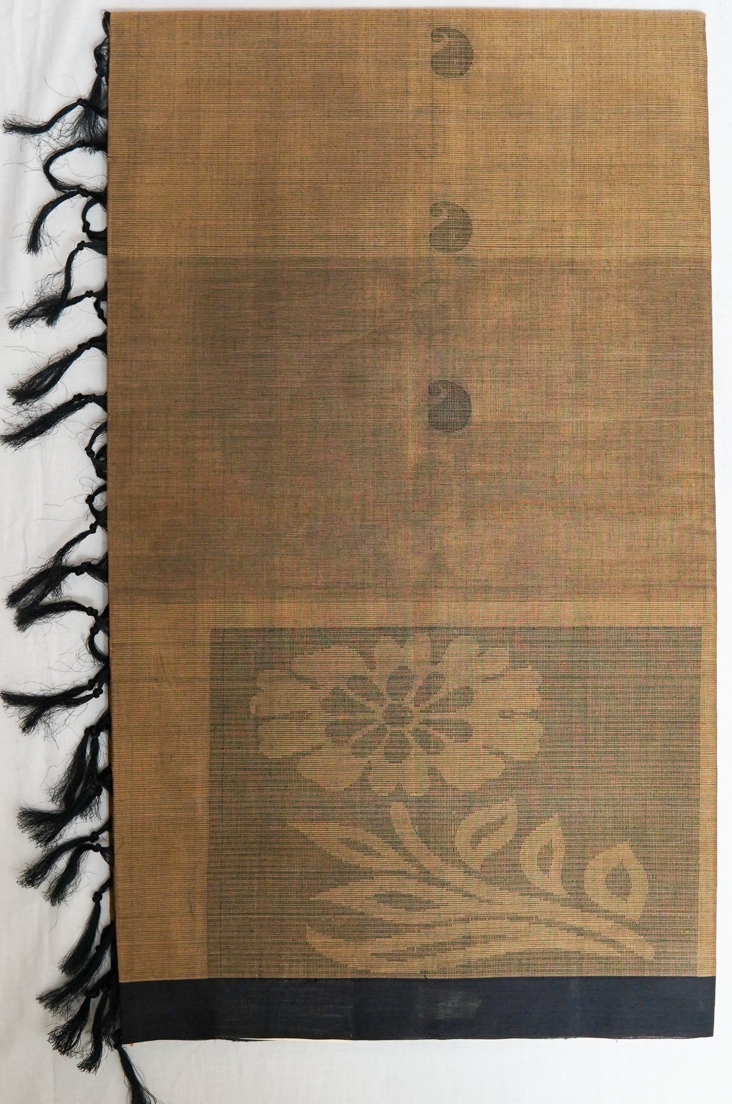 black and gold cotton saree – classic contrast in pure handloom style